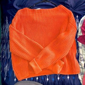 orange knit sweater